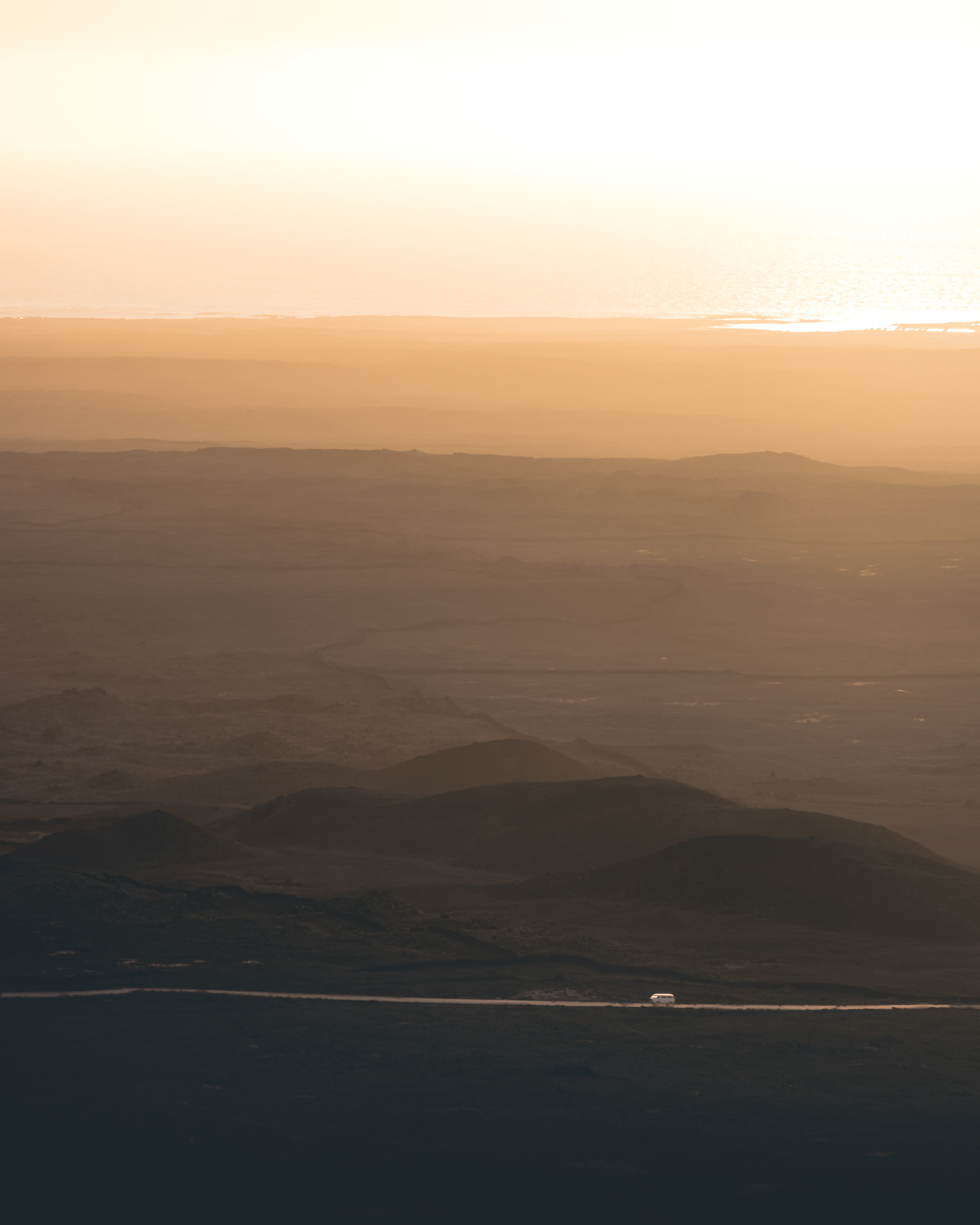 Panoramic view from the Lajares Volcano overlooking the Fuerteventura landscape