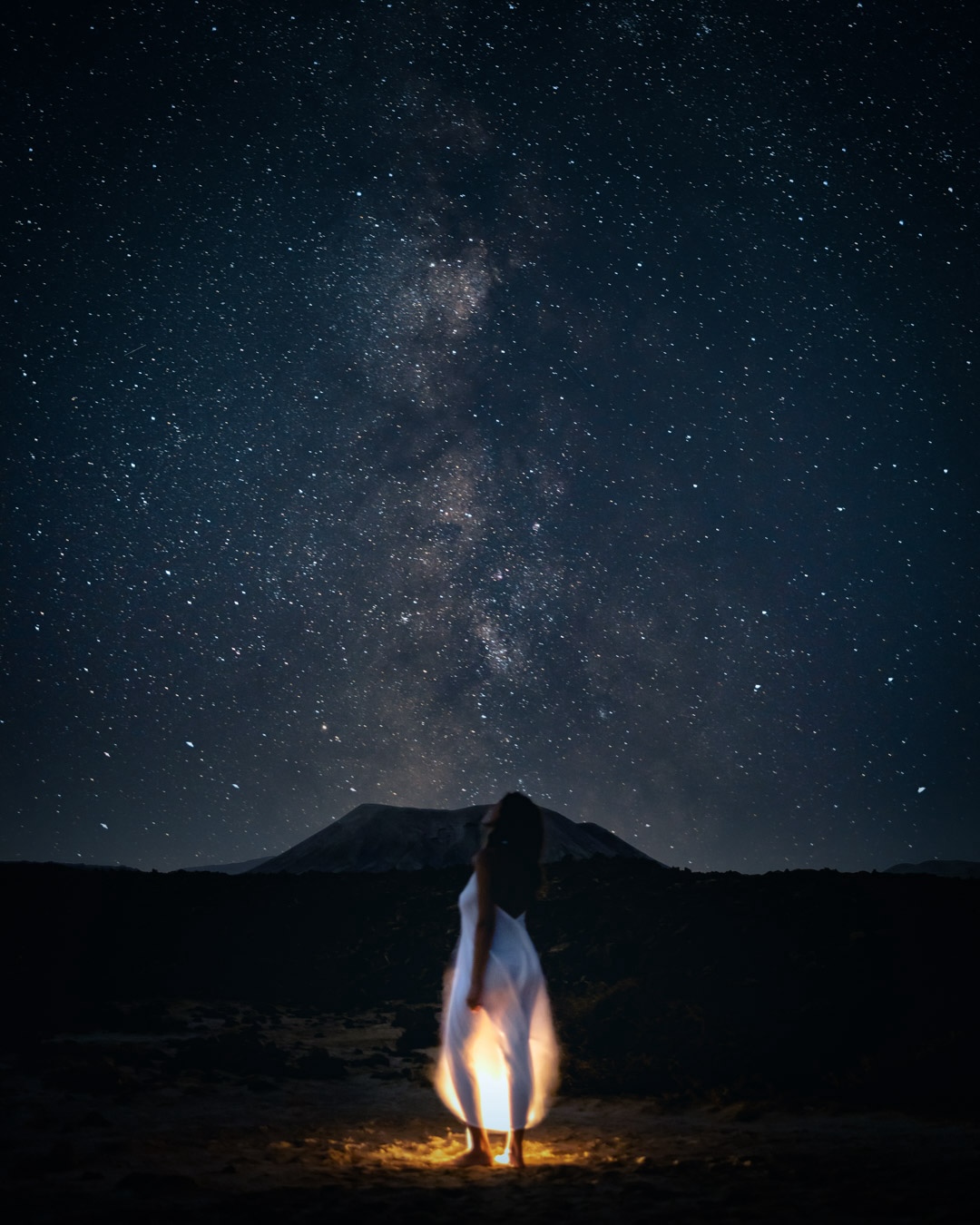 Starry Night and Milky Way Over Fuerteventura