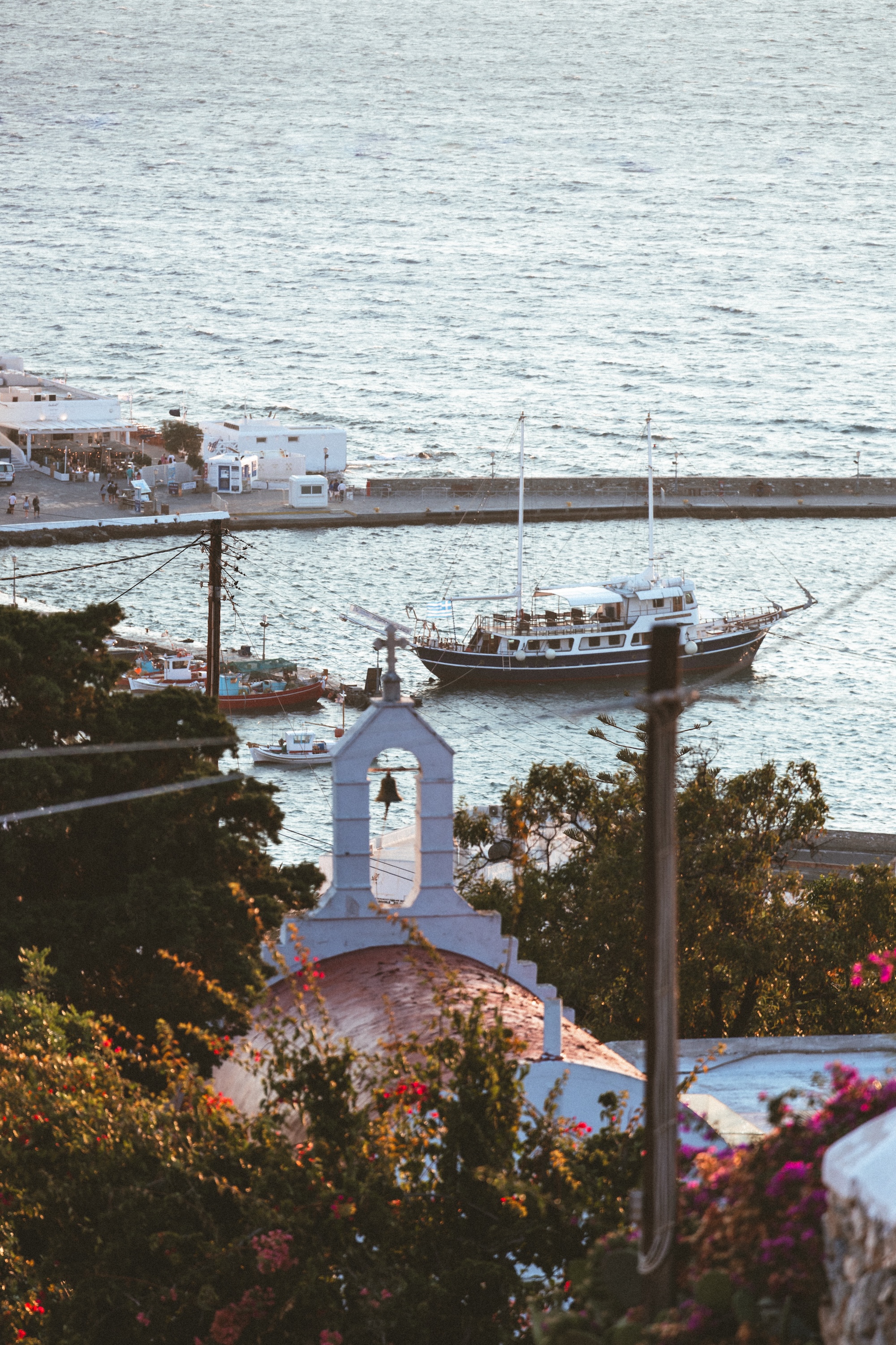 Scenic View of Mykonos Chora Harbour, Greece