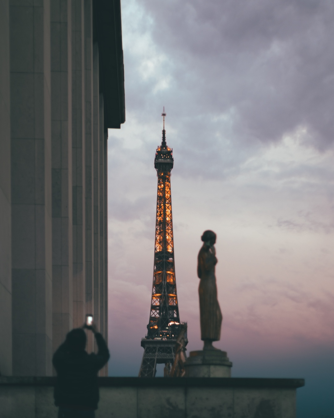 Romantic Paris Sunset with a View of the Eiffel Tower